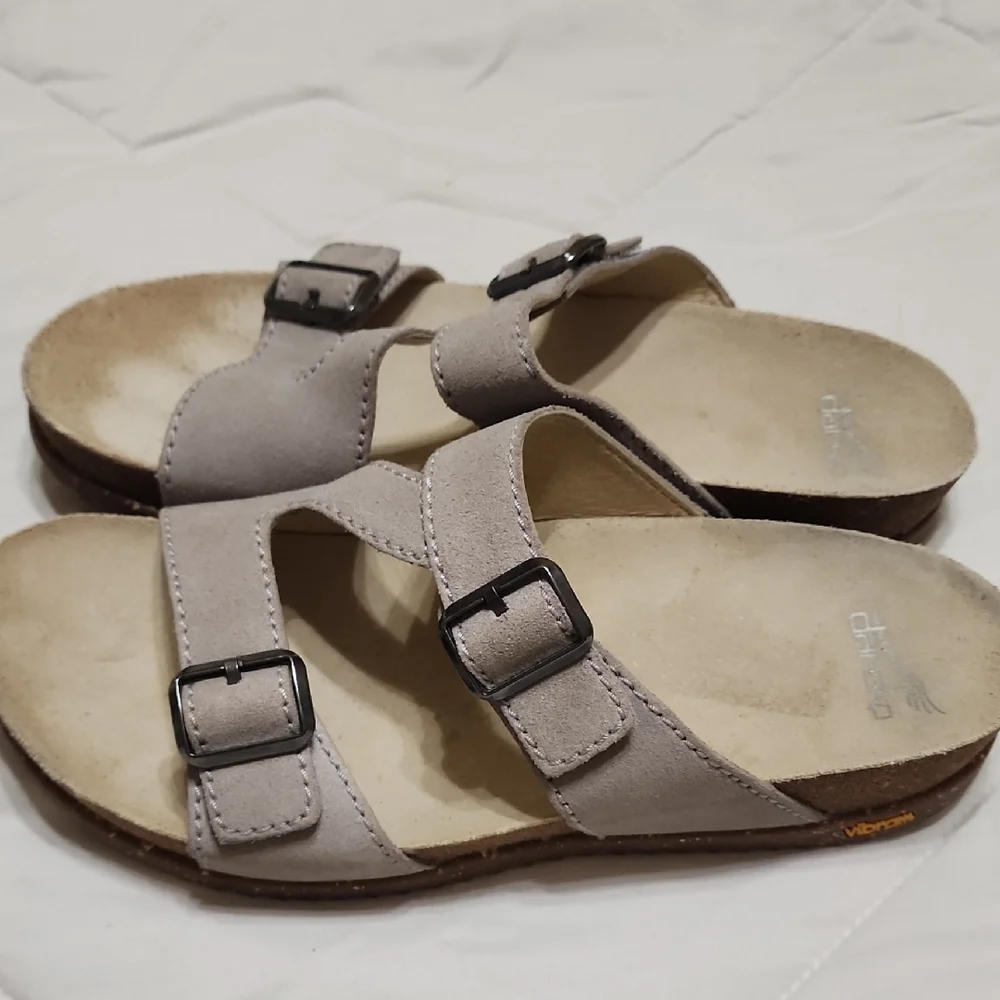 Dansko Taupe and Gray Slip-On Shoes - Picture 2 of 9